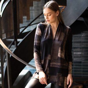 NWT Black, Taupe, Beige Abstract Print by Clara Sun woo.